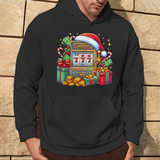 Christmas Slot Machine Casino Lucky Winner Xmas Big Jackpot Hoodie