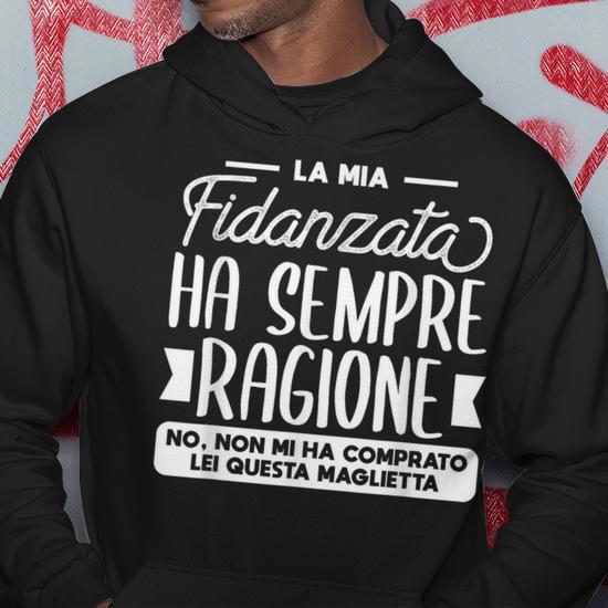 Donna Io Ho Sempre Ragione Divertente Ironica Simpatica Maglietta con Collo a V