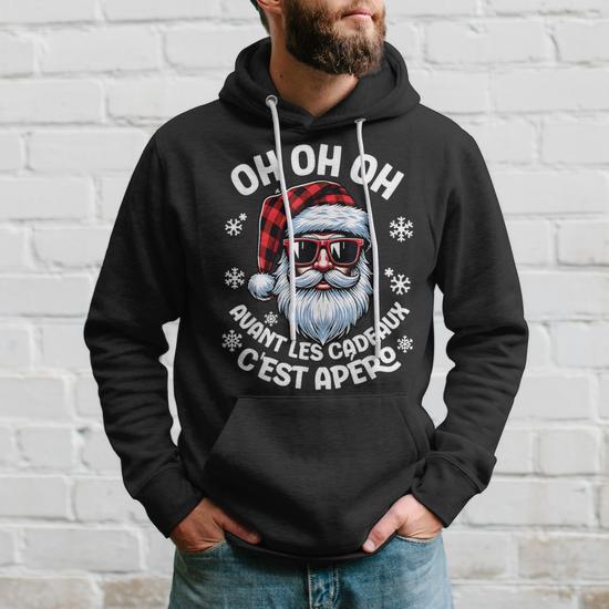 Sweat à Capuche "F-CAW-F" Poule/Père Noël - Design Humoristique De Noël, Pour Homme/femme - Cadeau Décalé