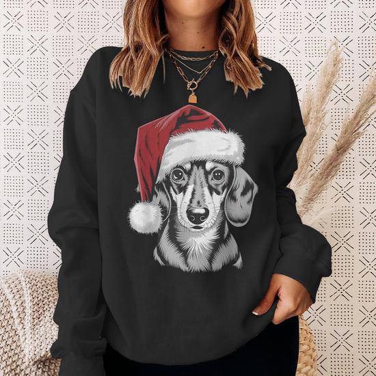 Sweat Joyeux Noël Teckel - Pull Moche De Noël - Cadeau Propriétaire De Chien - Coupe Classique 241 G - 10