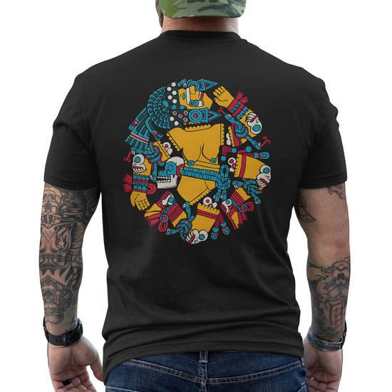 Native Mexican Coyolxauhqui Aztec Goddess Premium Men's Back Print