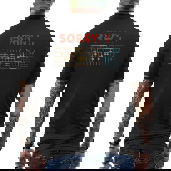 Scusa I-Dgaf Divertente Messaggio Nascosto Chitarra Accordi T-shirt Da Uomo Con Stampa Posteriore - Foto 5