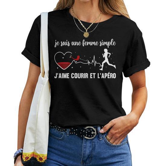 T-Shirt Manches Courtes Running Athlétisme Femme – Humour Sport Running, Cadeau Idéal Pour Coureuses Passionnées
