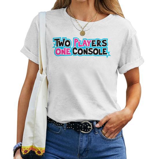 Two Players One Console Logo Game Lover Boys Girls Maglietta da donna Novitaregali