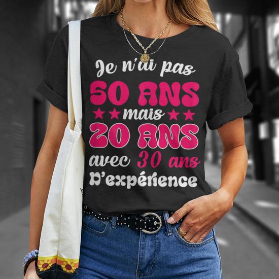 IMage T-Shirt Compleanno Originale: 'Non Ho 50 Anni Ma 20 Con 30 Anni Di Esperienza' - 100% Cotone Premium, Taglie Uomo Donna Bambino