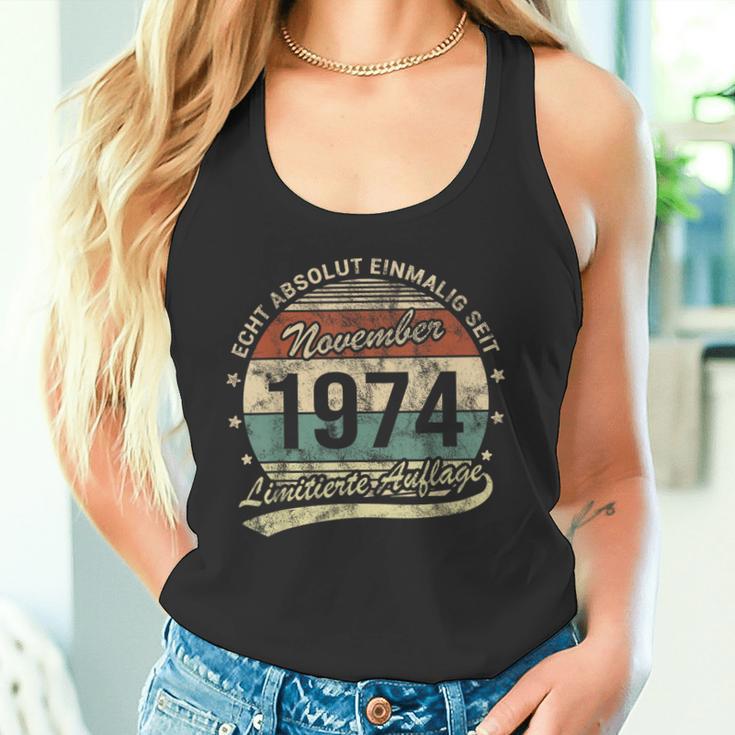 50Th Birthday Real Absolut Einmalig Seit November 1974 Tank Top