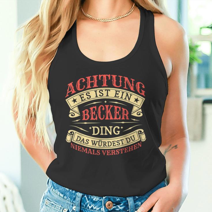 Achtung Es Ist Ein Becker Ding Last Name Plate S Tank Top