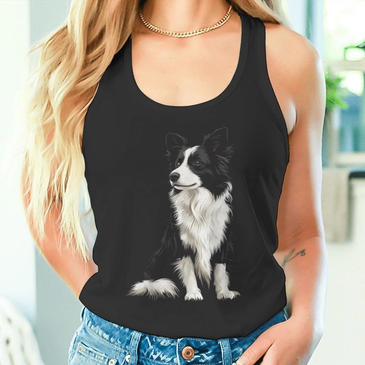 Border Collie Dog Pet Illustration Border Collie Tank Top