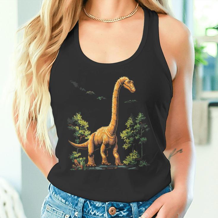 Brachiosaurus Dinosaur Motif Illustration Brachiosaurus Tank Top