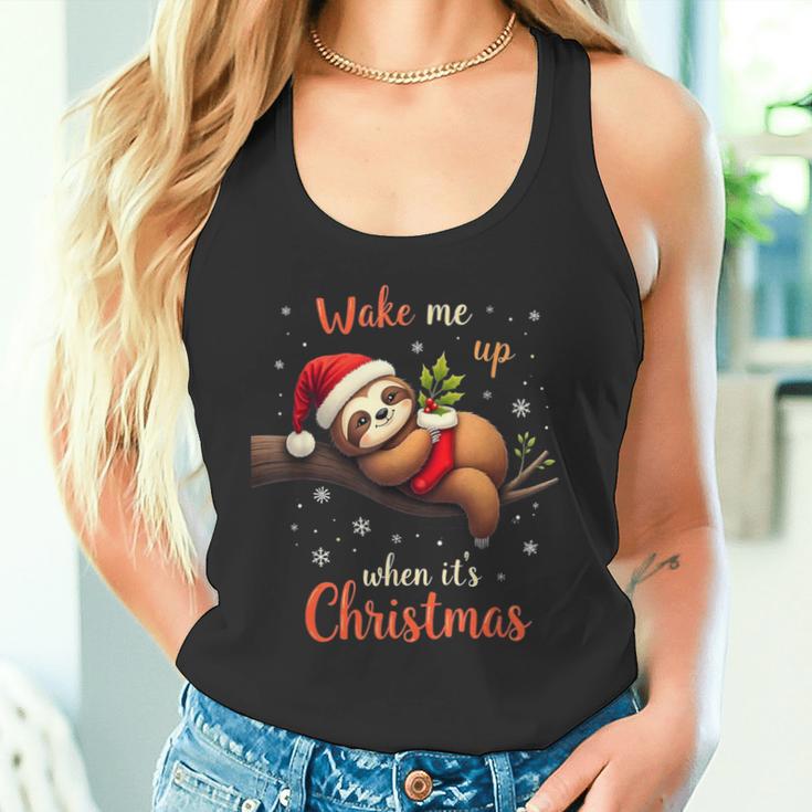 Cute Christmas Fautier Wake Me Up When Christmas Tank Top