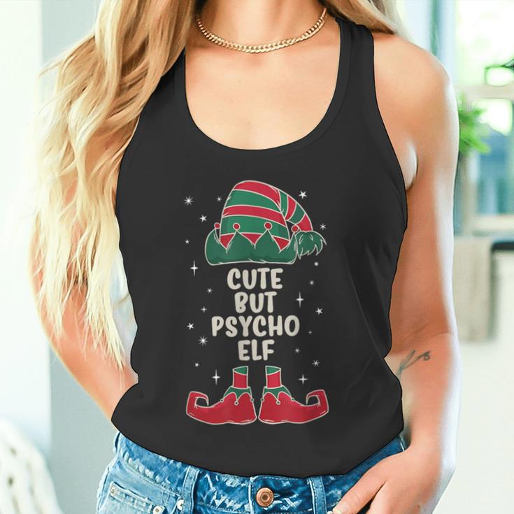 Cute But Psycho Elf Lustiges Elfenoutfit Für Elfenfans Tank Top