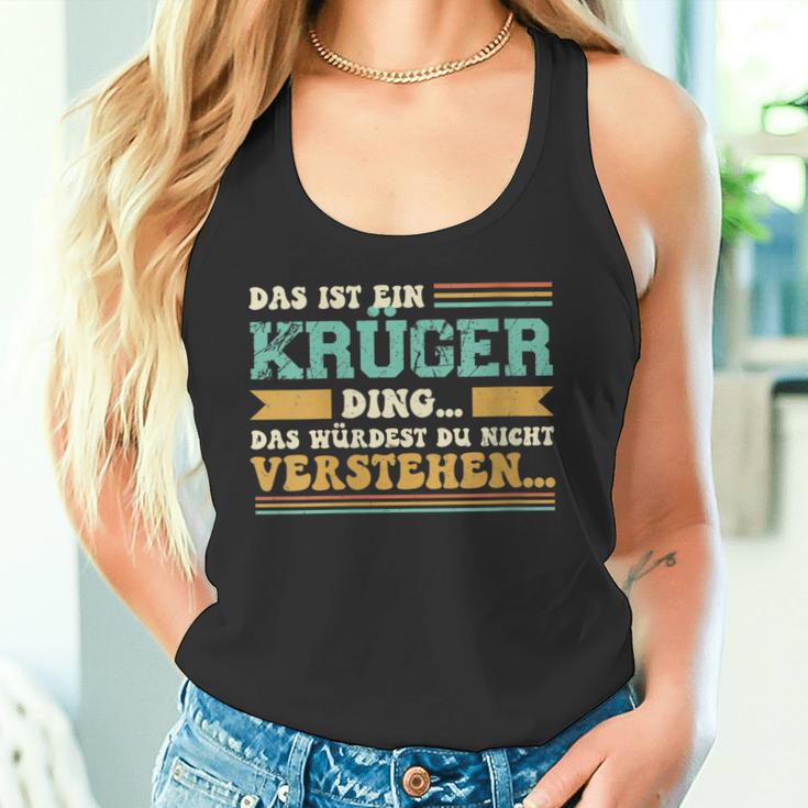 Damen Das Ist Ein Krüger Ding Spruch Für Familie Krüger Mit-Ausschnitt Tank Top