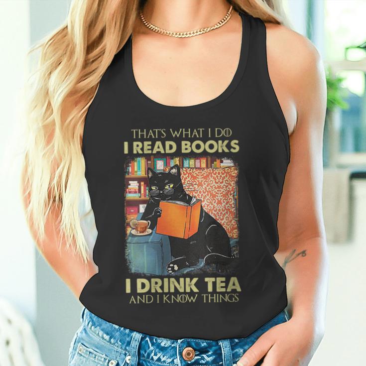 Damen Das Ist Was Ich Tue Ich Lese Bücher Ich Trinke Und Ich Weiß Dinge Mit-Ausschnitt Tank Top