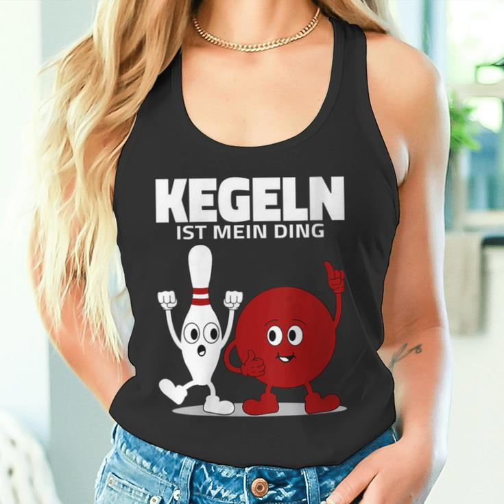 Damen Lustige Kugel & Kegel I Kegeln I Kegeln Ist Mein Ding Mit-Ausschnitt Tank Top