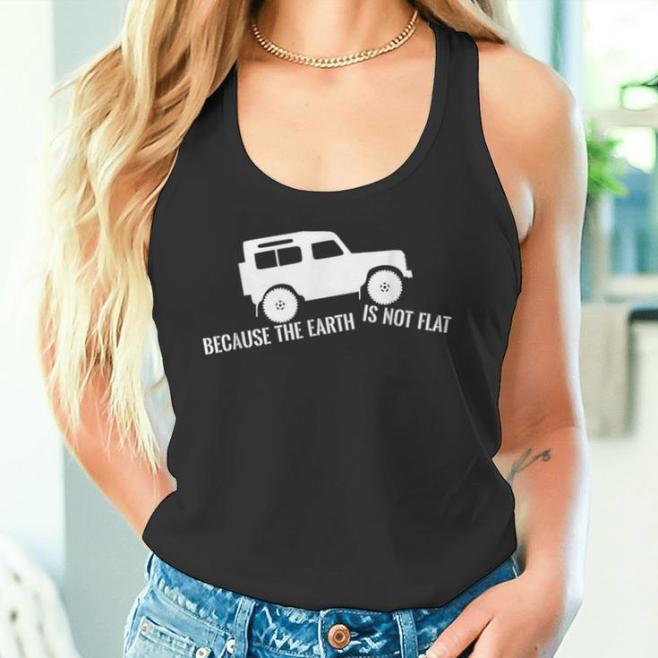 Die Erde Ist Kein Flat 4X4 Rover Über Land Off Road Tank Top