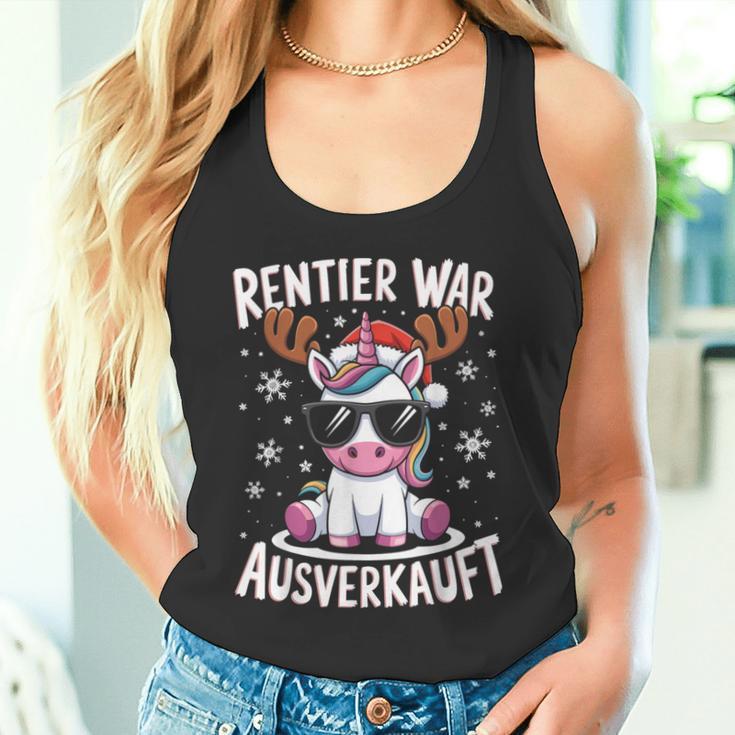 Reindeer Was Ausverkauft Christmas Unicorn Slogan Tank Top