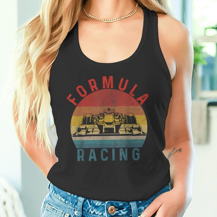 Retrointage Formula Racing Fan Silhouette Racing Car Formula Tank Top