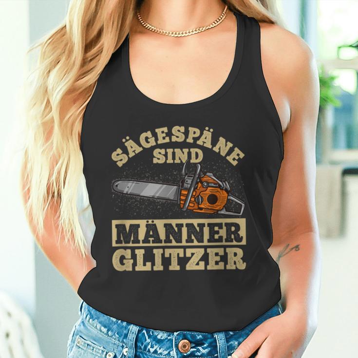 Sägespäne Sind Männer Glitter I Lumberjack Chainsaw Tank Top