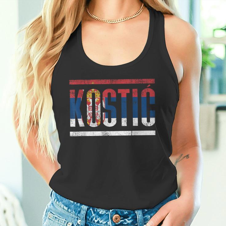 Serbian Last Name Kostic With The Flag Of Serbia Tank Top