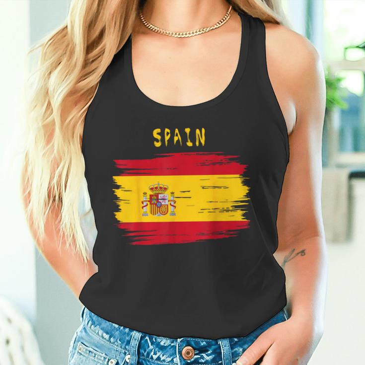 Spain Flag Brush Stroke Style Tank Top