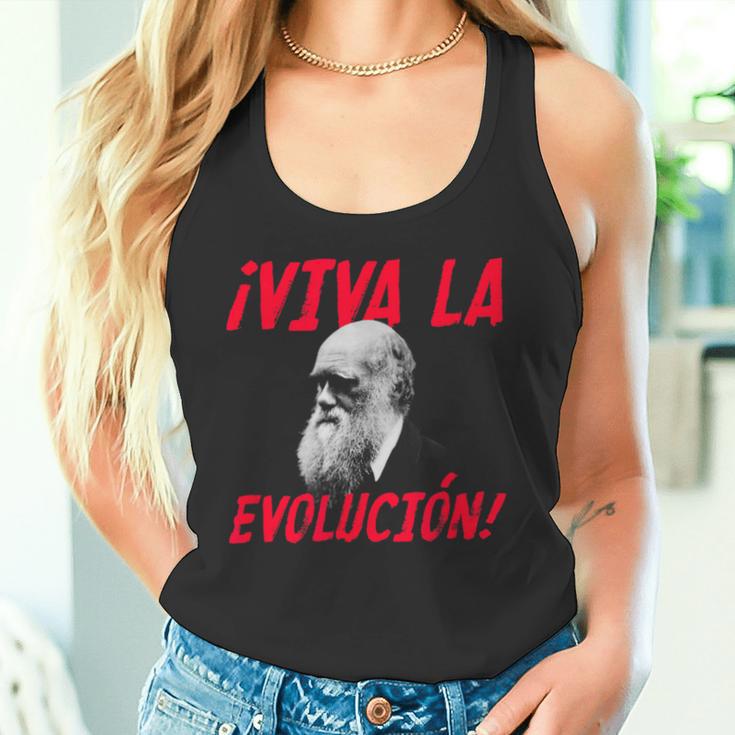 Viva La Evolución Charles Darwin Portrait Boys Tank Top