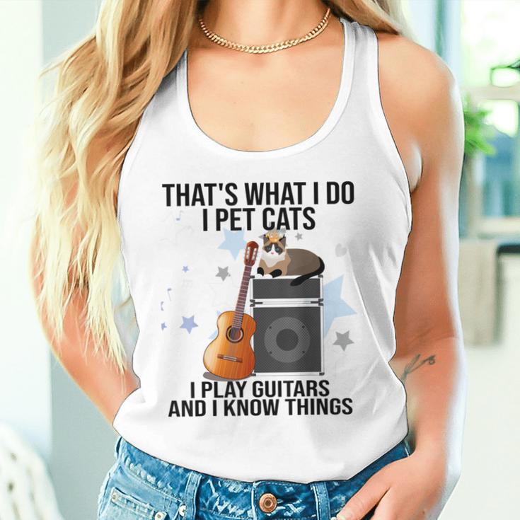 Das Ist Was Ich Mache Ich Streichle Katzen Ich Spiele Gitarre Und Ich Weiß Dinge Tank Top