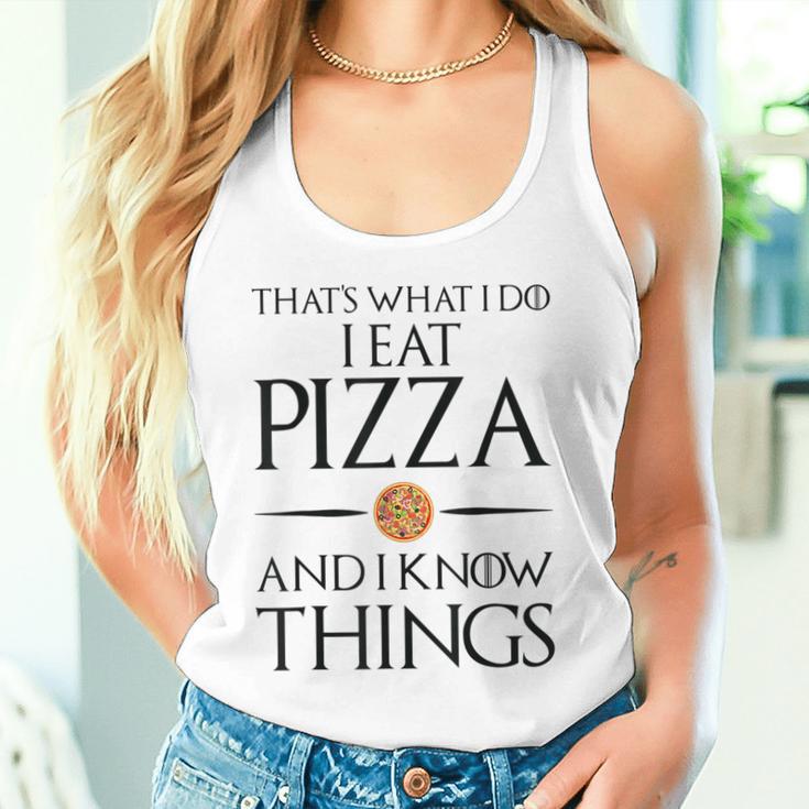 Pizza Das Ist Was Ich Essen Und Weiß Dinge German Gray Tank Top