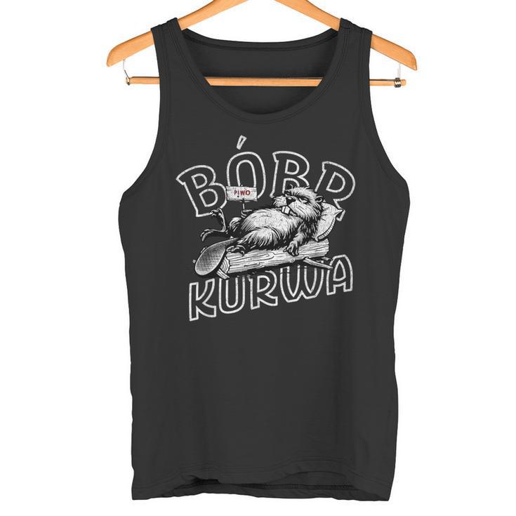 Bober Bóbr Kurwa Polish Flannelette Piwo Tank Top