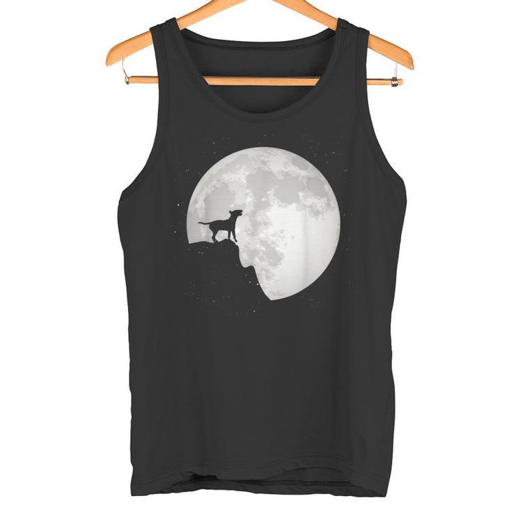 Bull Terrier Dog Portrait Dog Portrait Moon Tank Top