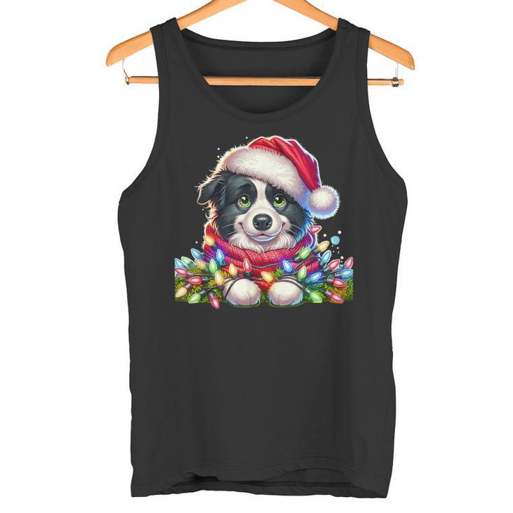 Christmas Hat Border Collie Border Collies Tank Top