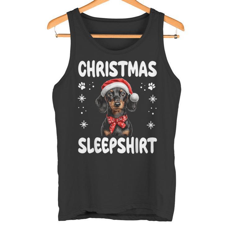 Dachshund Wiener Doxie Dog Nightdress Pyjamas Christmas Tank Top