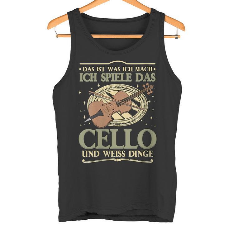 Damen Das Ist Was Ich Mach Ich Spiele Das Cello Und Weiss Dinge Mit-Ausschnitt Tank Top