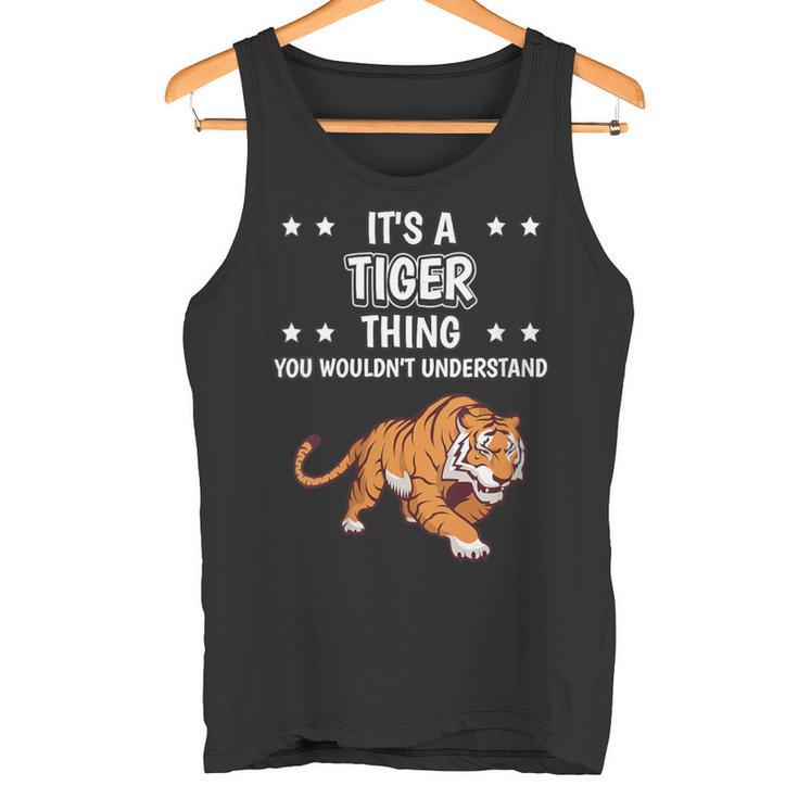 Damen Ist So Ein Tiger Ding Lustiger Spruch Tiger Mit-Ausschnitt Tank Top