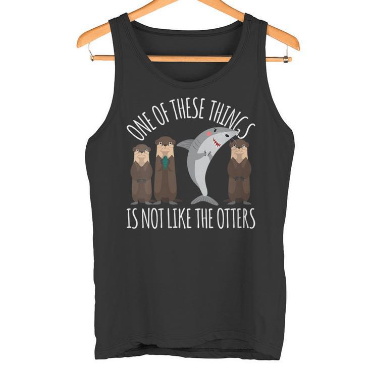 Damen Lustiger Hai Eines Dieser Dinge Ist Nicht Wie Die Otter Mit-Ausschnitt Tank Top