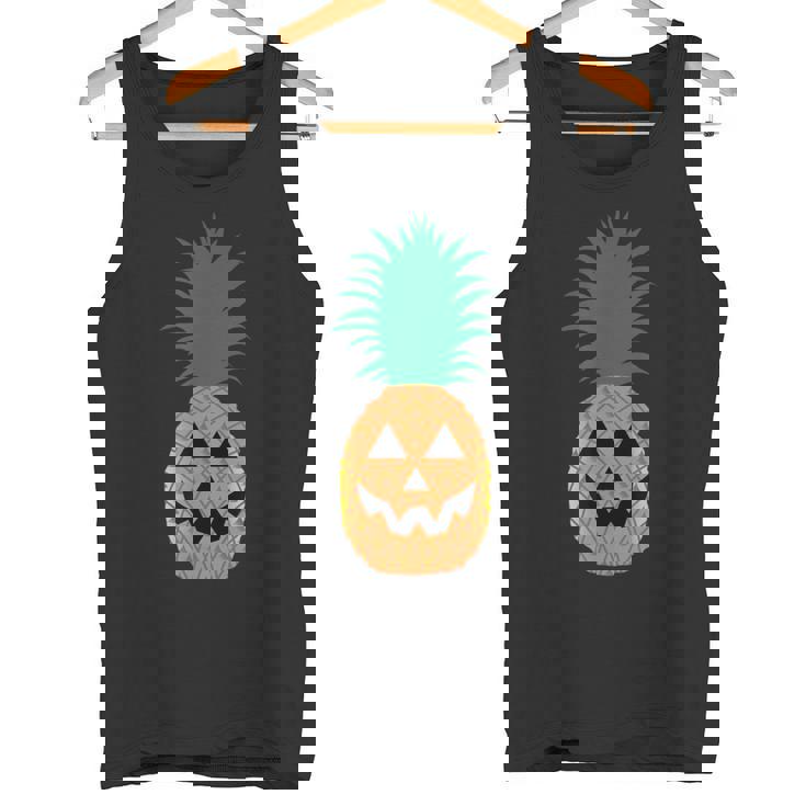 Halloween Pineapple Pumpkin Jack-O-Lantern Hawaii Tank Top