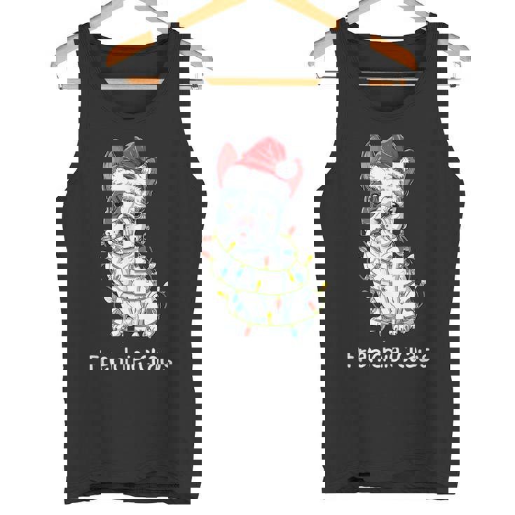 Santa French Bulldog Xmas Pajamas Frenchie Christmas Tank Top