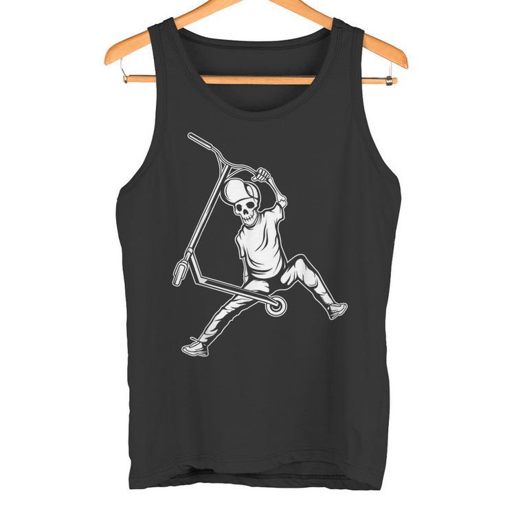 Scooter Stunt Skeleton Scooter Tank Top