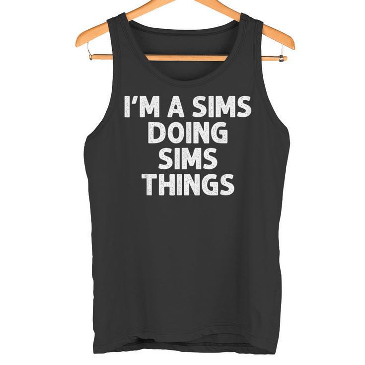 Sims Last Name Family Tree Birthday Reunion Idea Tank Top