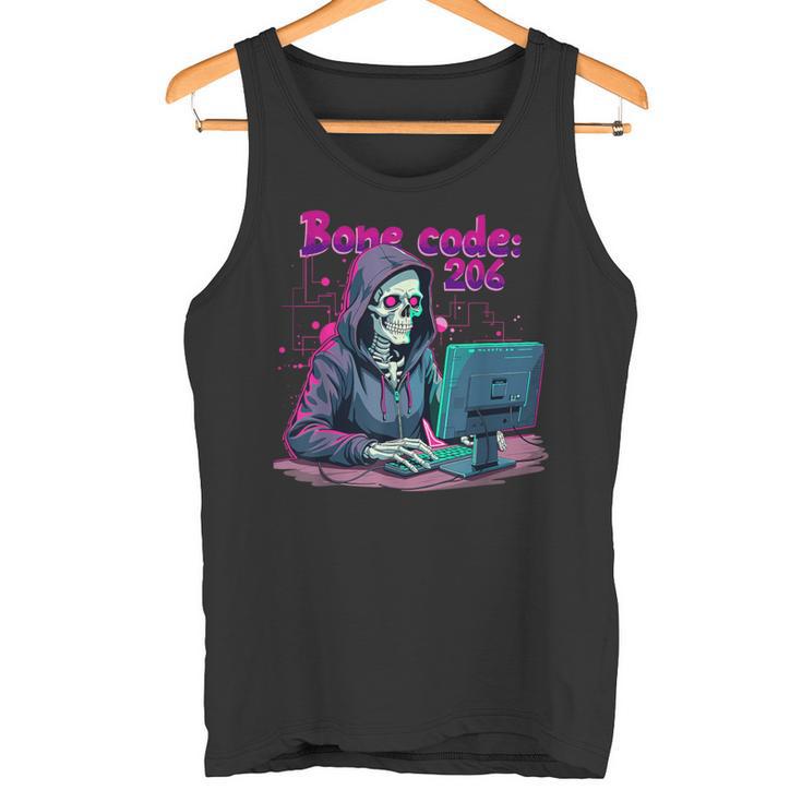 Skeleton Hacker Gamer It Programmer Tank Top