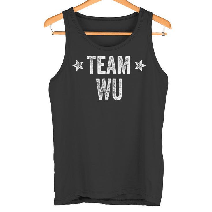 Team Wu Surname Wu Family Member Last Name Tank Top