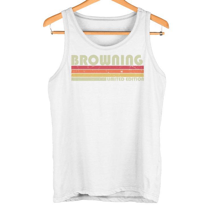 Browning Last Name Retrointage 80S Birthday Tank Top