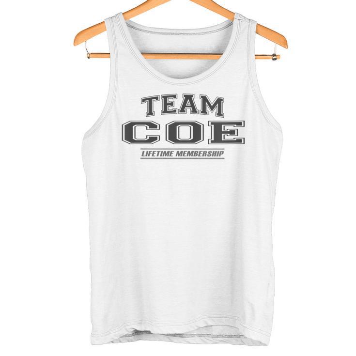 Damen Team Coe Stolzer Familiennachname Nachname Geschenk Mit-Ausschnitt Tank Top