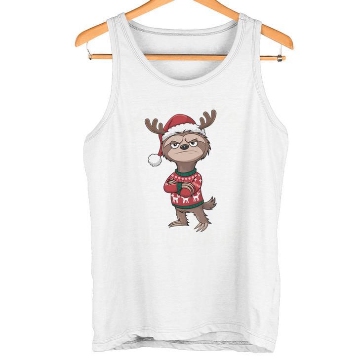 Lustiger Spruch Weihnachts Faultier Rentier War Ausverkauft Tank Top