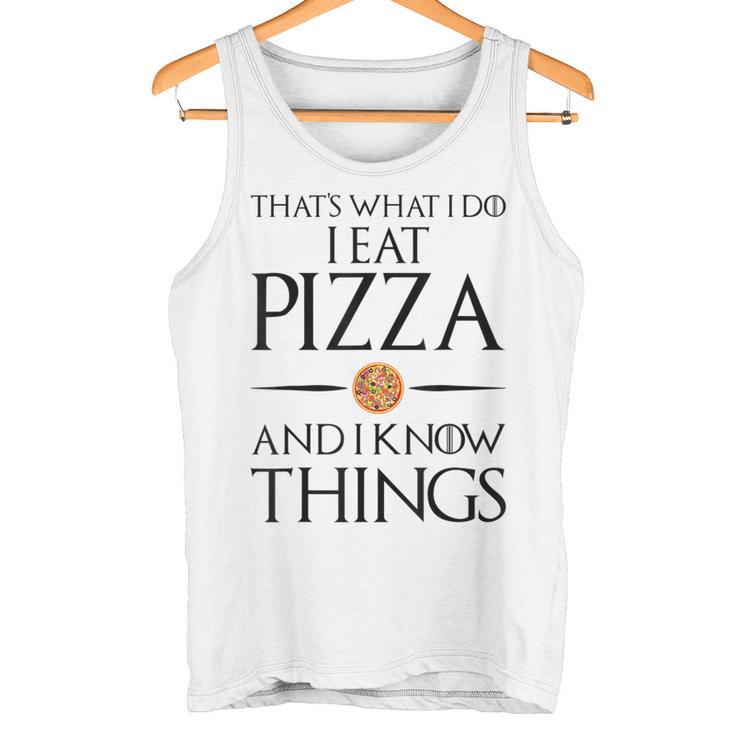 Pizza Das Ist Was Ich Essen Und Weiß Dinge German Gray Tank Top