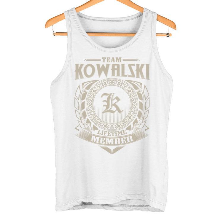 Team Kowalski Lifetime Member Last Name Kowalski Family Tank Top