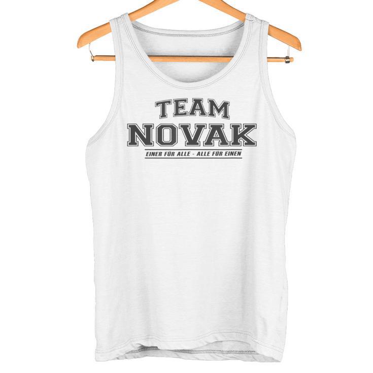 Team Novak Proud Family Last Name Gray Tank Top