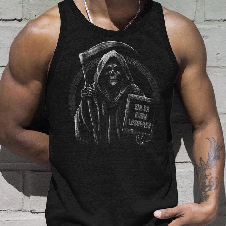 Bin Da Kann Losgehen Saying Humour Grim Reaper Tank Top Geschenke für Ihn