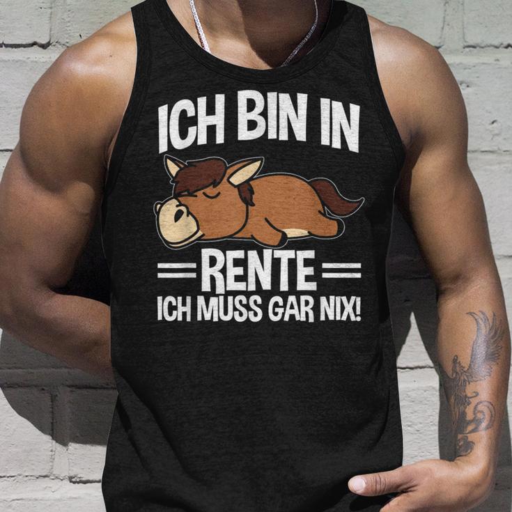 Bin In Rente Ich Muss Gar Nix Pferd Rentner Ruhestand Tank Top Geschenke für Ihn