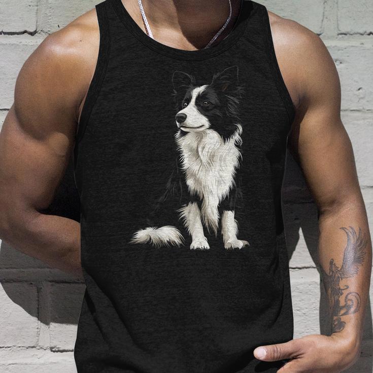 Border Collie Dog Pet Illustration Border Collie Tank Top Geschenke für Ihn