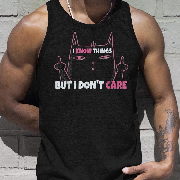 Cheeky Katze Ich Weiß Dinge Aber Es Ist Mir Egal Egal German Tank Top Geschenke für Ihn